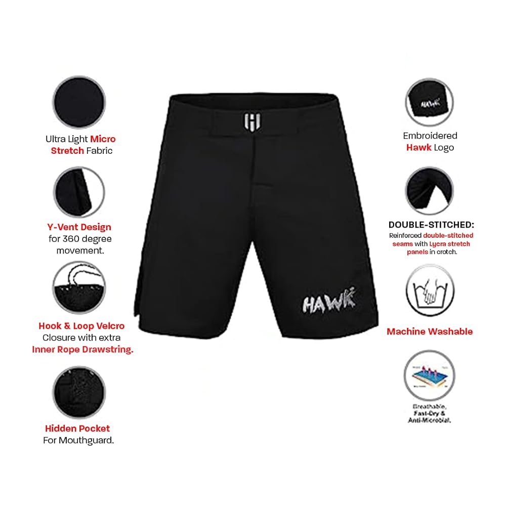 Amazon | Hawk Sports アスレチックショーツ 男女兼用 No Gi MMA